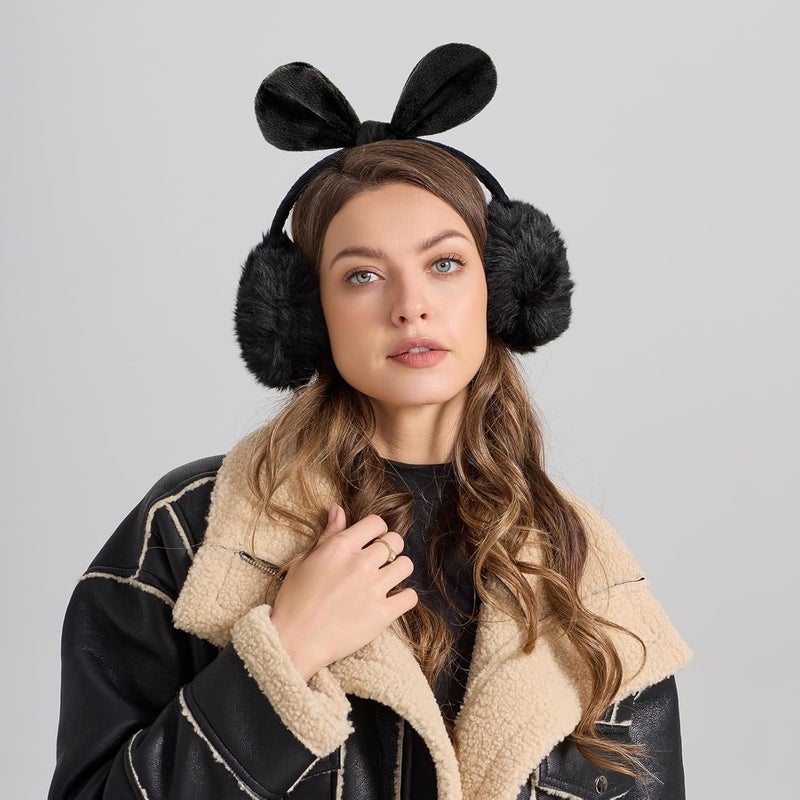 FSTEOE Winter Ear Muffs Women Warm Earmuff Girls Ear Warmers Soft Plush Outdoor Adjustable Ear Cover - Image 4